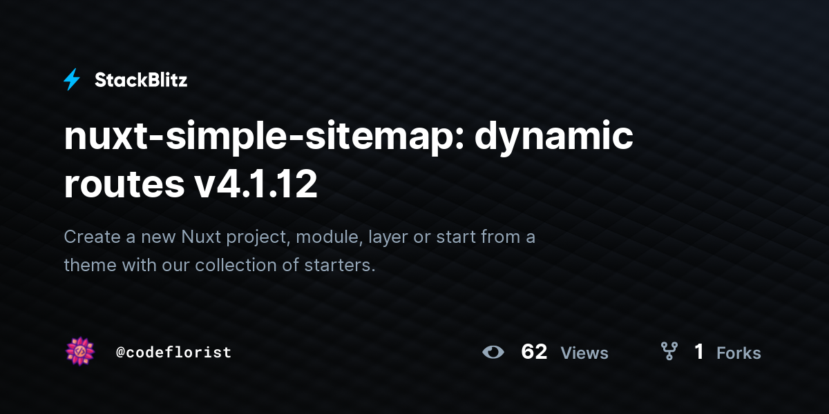 nuxt-simple-sitemap: dynamic routes v4.1.12 - StackBlitz
