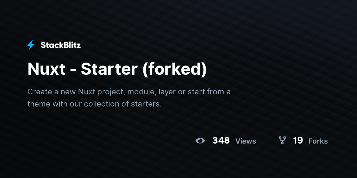 Nuxt - Starter (forked) - StackBlitz