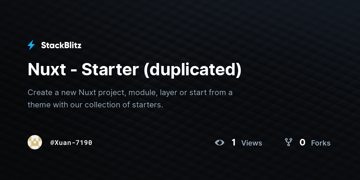 Nuxt - Starter (duplicated) - StackBlitz