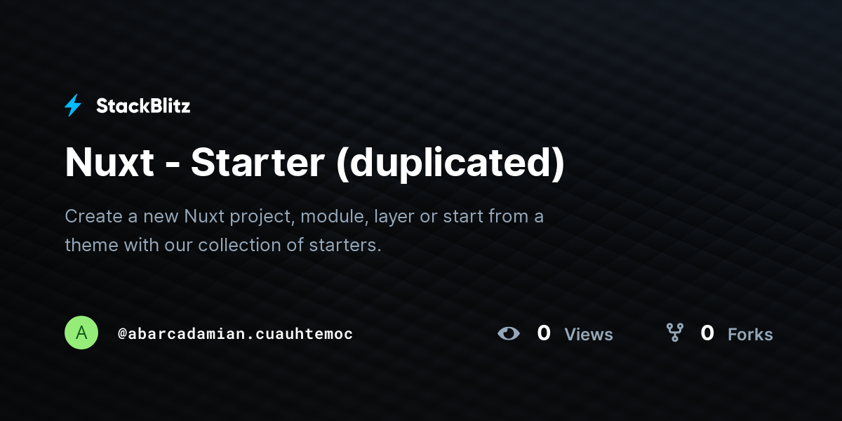 Nuxt - Starter (duplicated) - StackBlitz