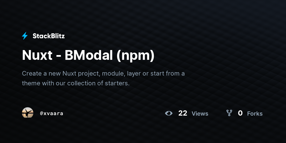 Nuxt - BModal (npm) - StackBlitz