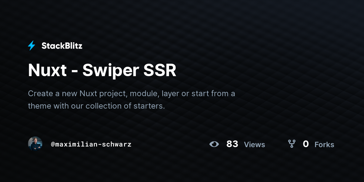 Nuxt - Swiper SSR - StackBlitz