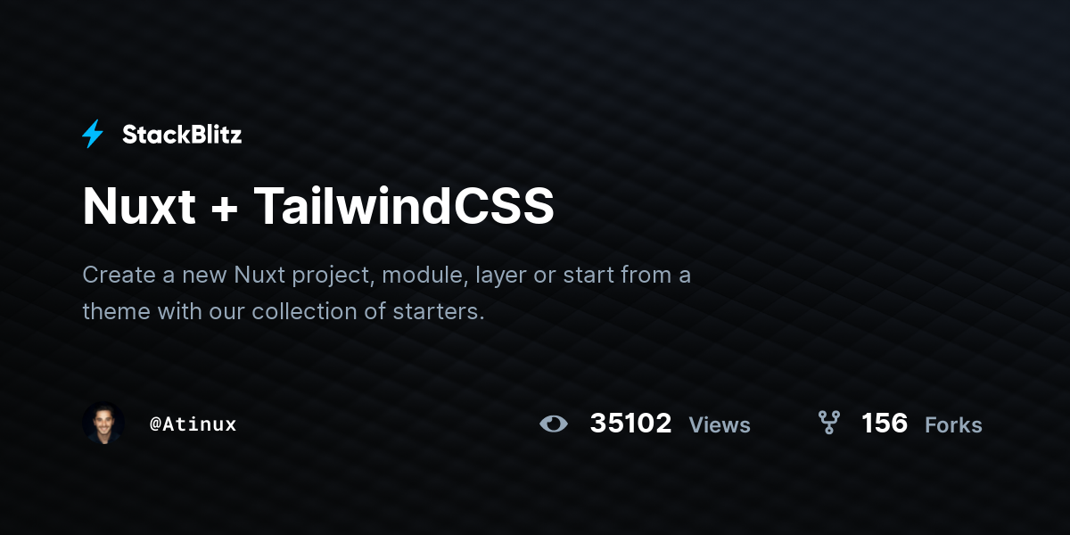 Nuxt TailwindCSS StackBlitz