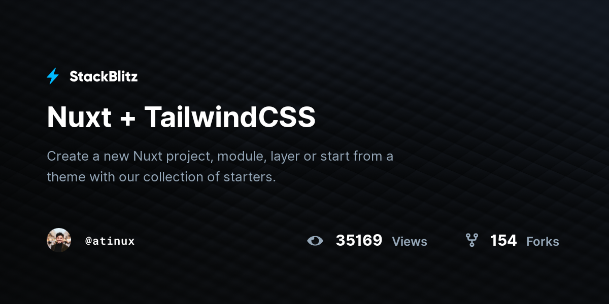 Nuxt + TailwindCSS - StackBlitz
