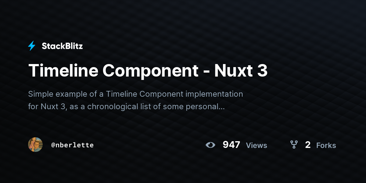 Timeline Component - Nuxt 3 - StackBlitz