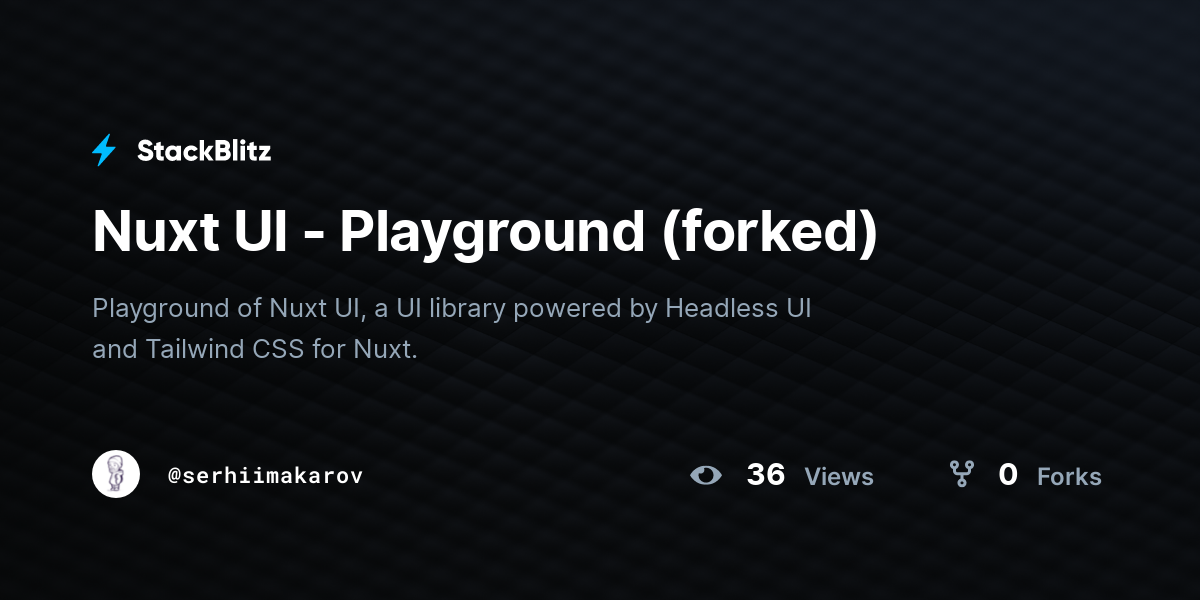 Nuxt UI - Playground (forked) - StackBlitz
