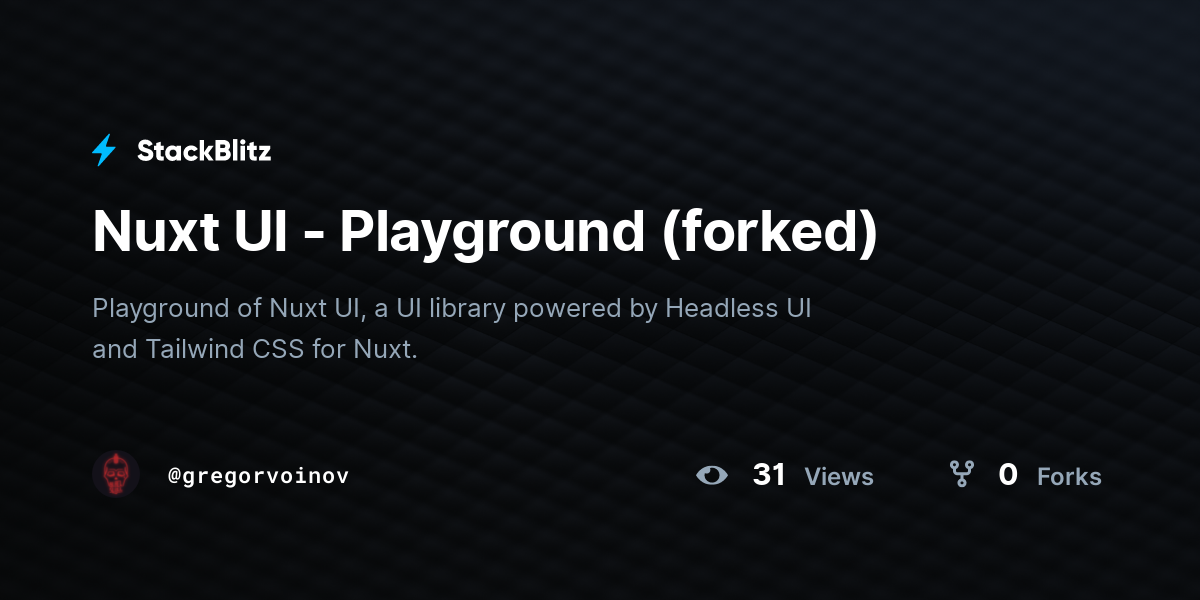 Nuxt UI - Playground (forked) - StackBlitz