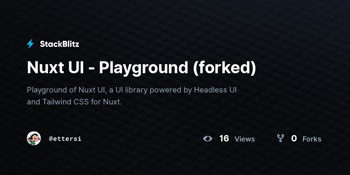 Nuxt UI - Playground (forked) - StackBlitz