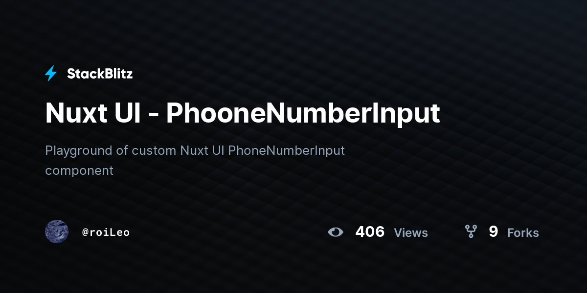 Nuxt UI - PhooneNumberInput - StackBlitz
