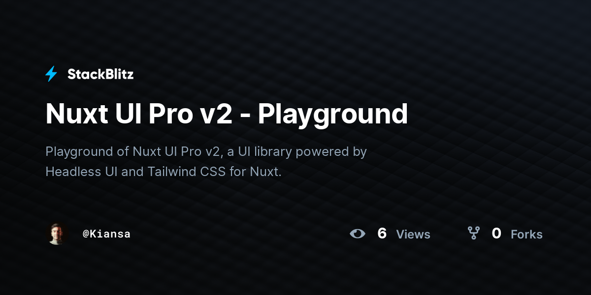 Nuxt UI Pro v2 - Playground - StackBlitz