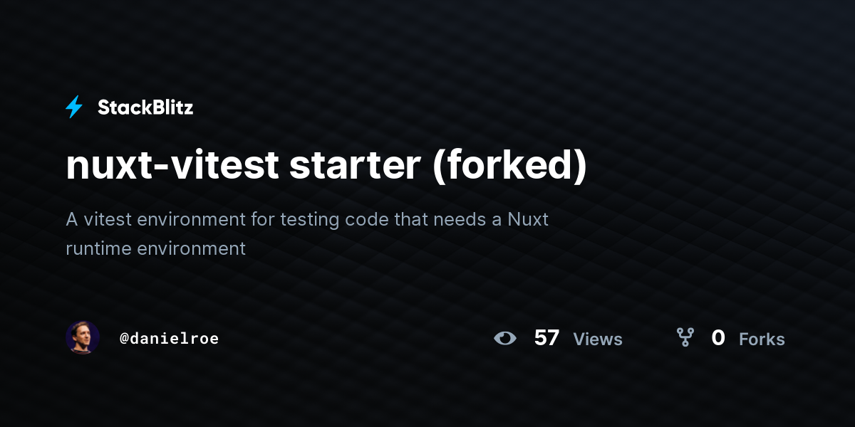 nuxt-vitest starter (forked) - StackBlitz