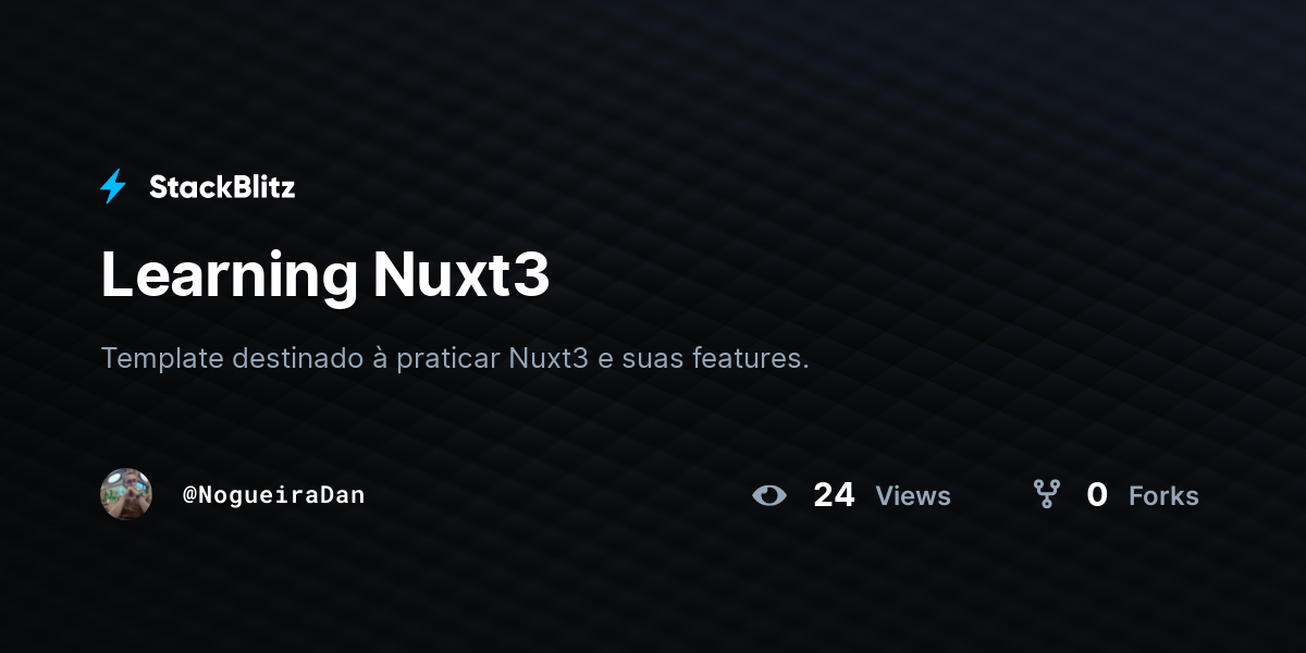 Learning Nuxt3 Stackblitz