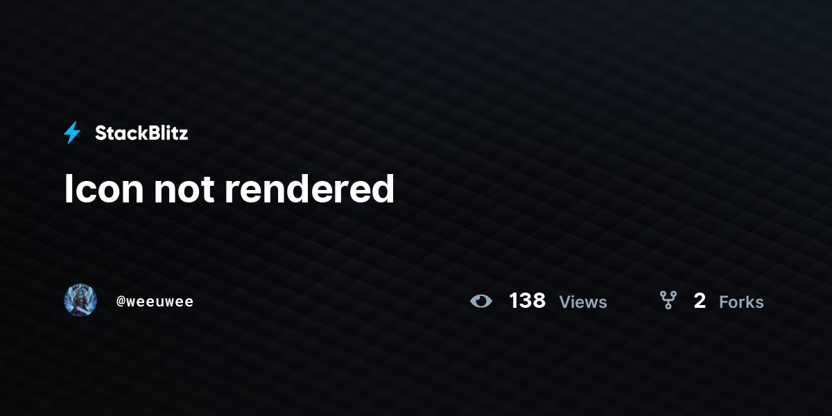 Icon not rendered - StackBlitz