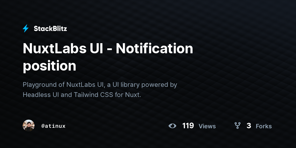 NuxtLabs UI - Notification position - StackBlitz