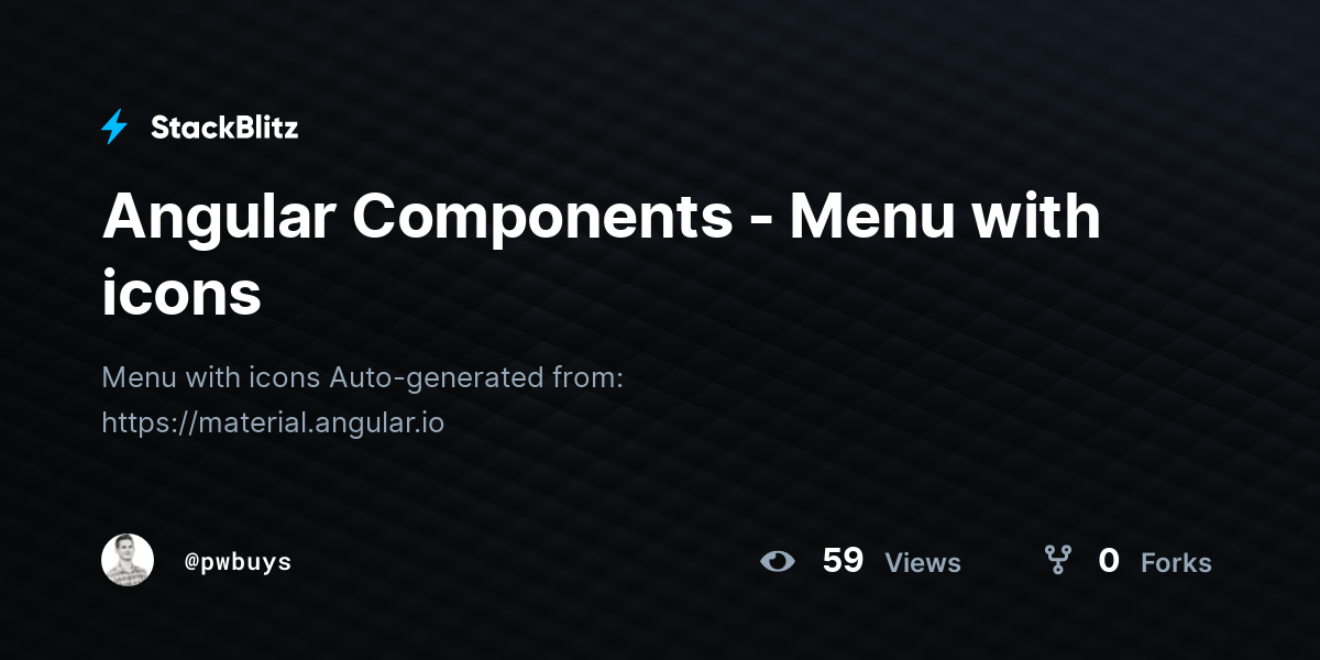 Angular Components - Menu with icons - StackBlitz
