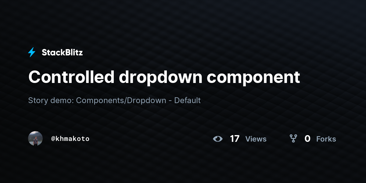 Controlled dropdown component - StackBlitz