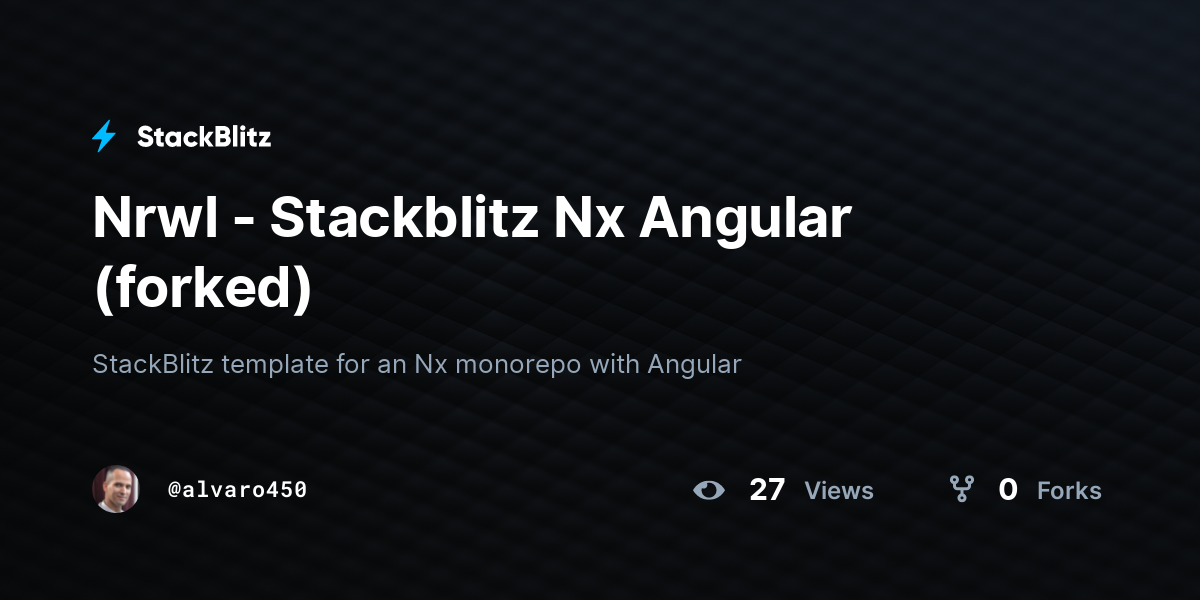 Nrwl - Stackblitz Nx Angular (forked) - StackBlitz