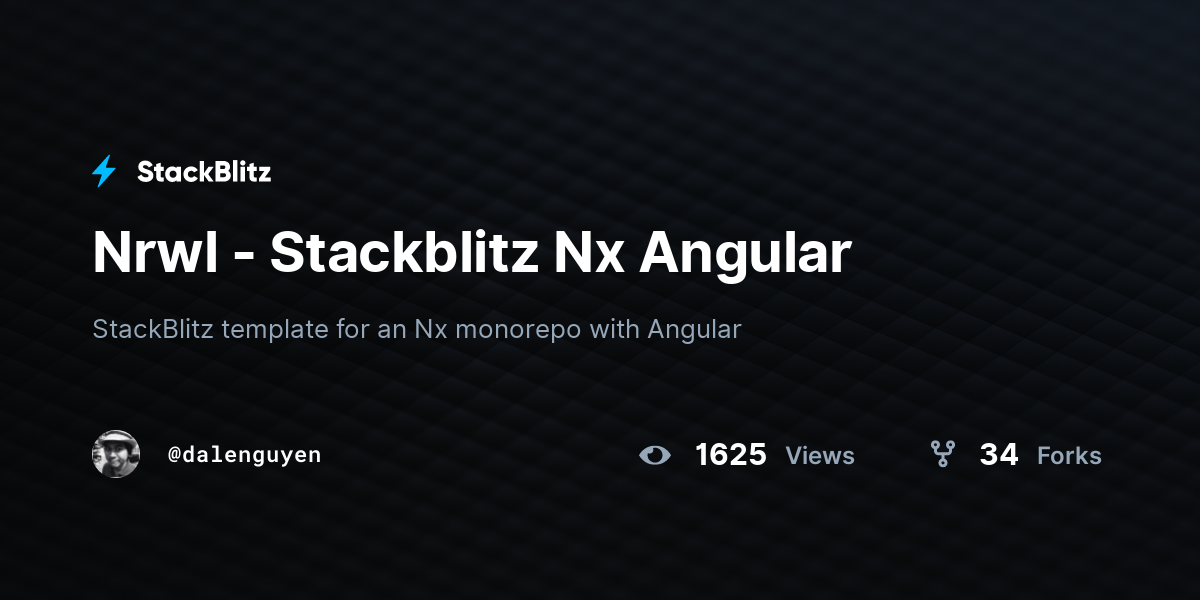 Nrwl - Stackblitz Nx Angular - StackBlitz