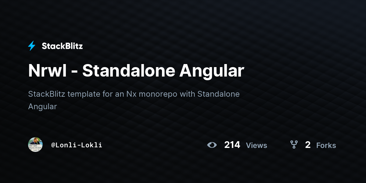 Nrwl - Standalone Angular - StackBlitz