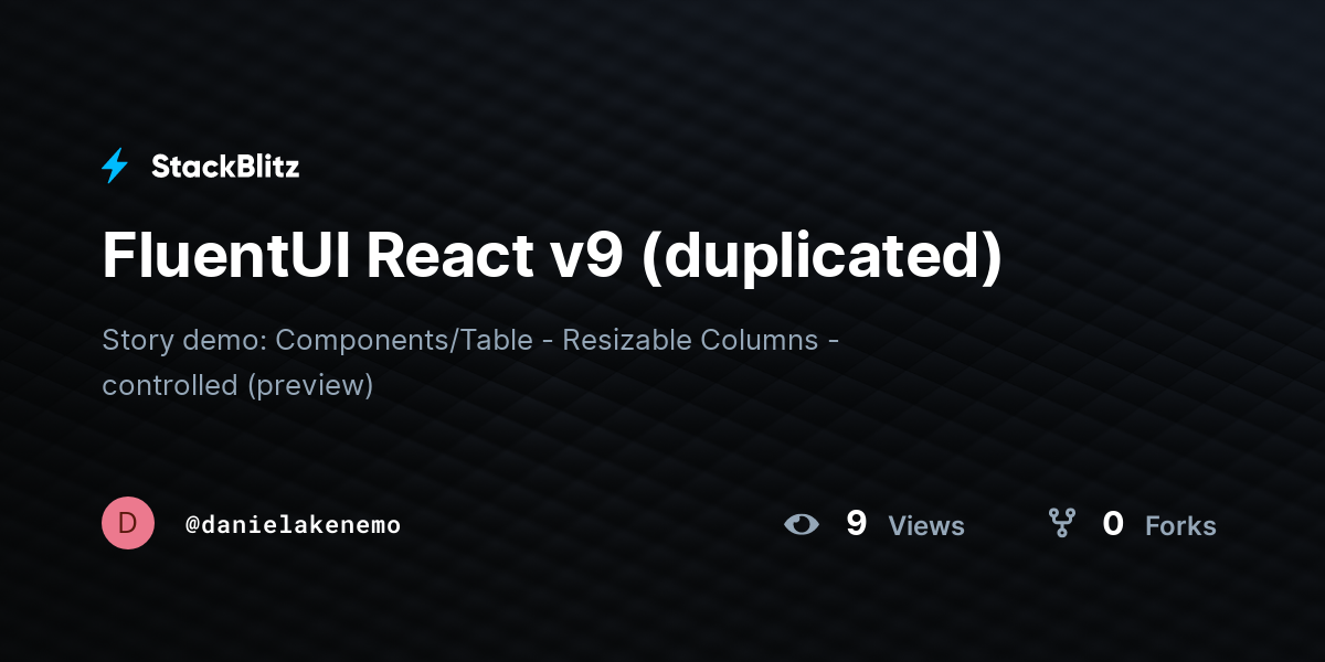 FluentUI React v9 (duplicated) - StackBlitz