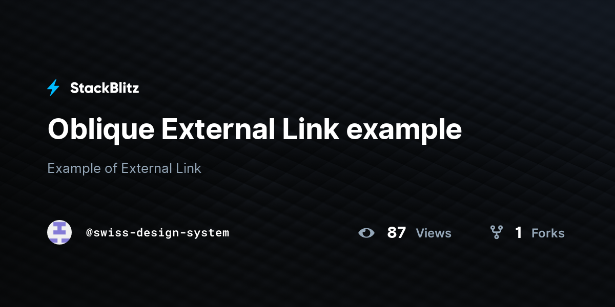 Oblique External Link example - StackBlitz