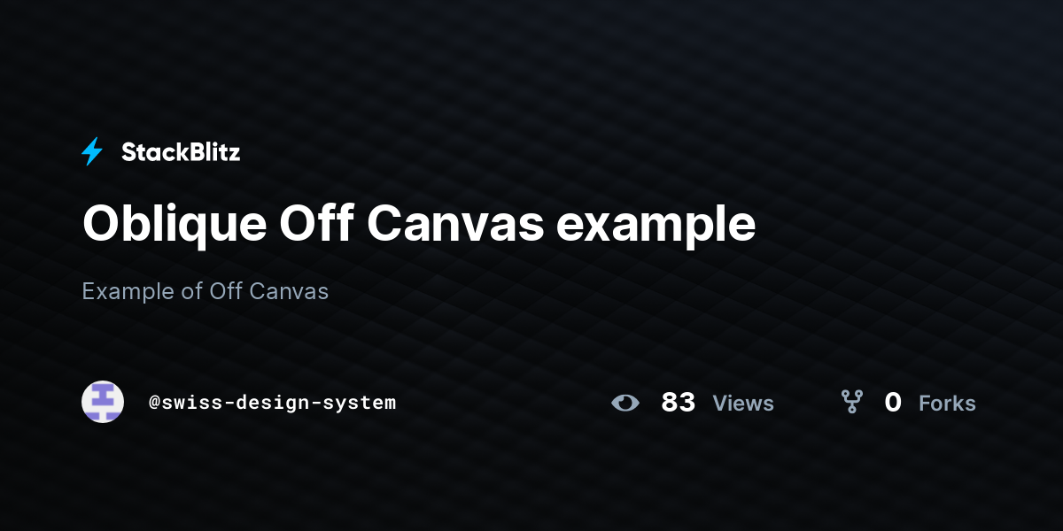 Oblique Off Canvas example - StackBlitz