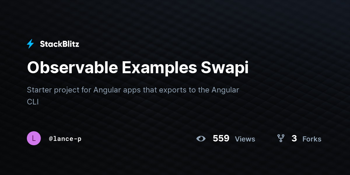 Observable Examples Swapi - StackBlitz