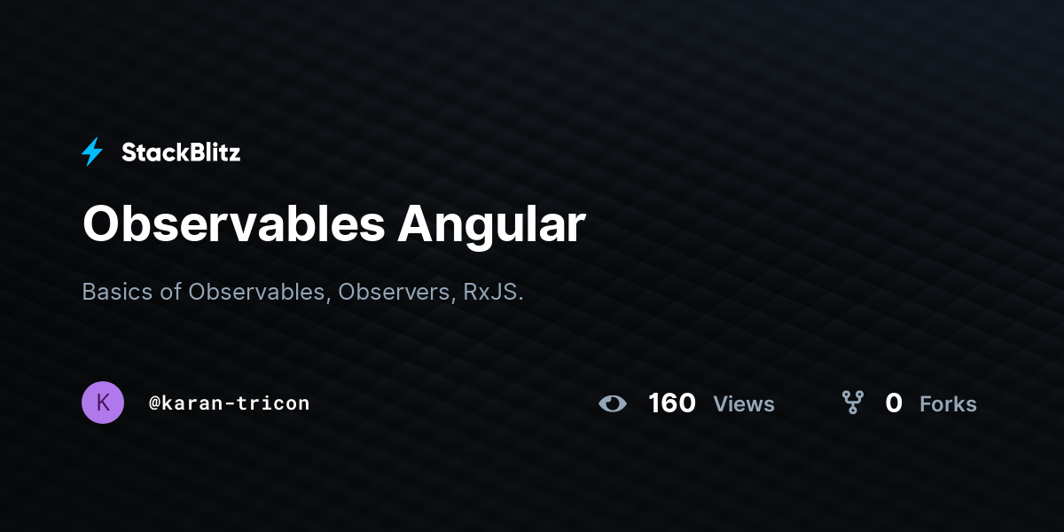 Observables Angular - StackBlitz
