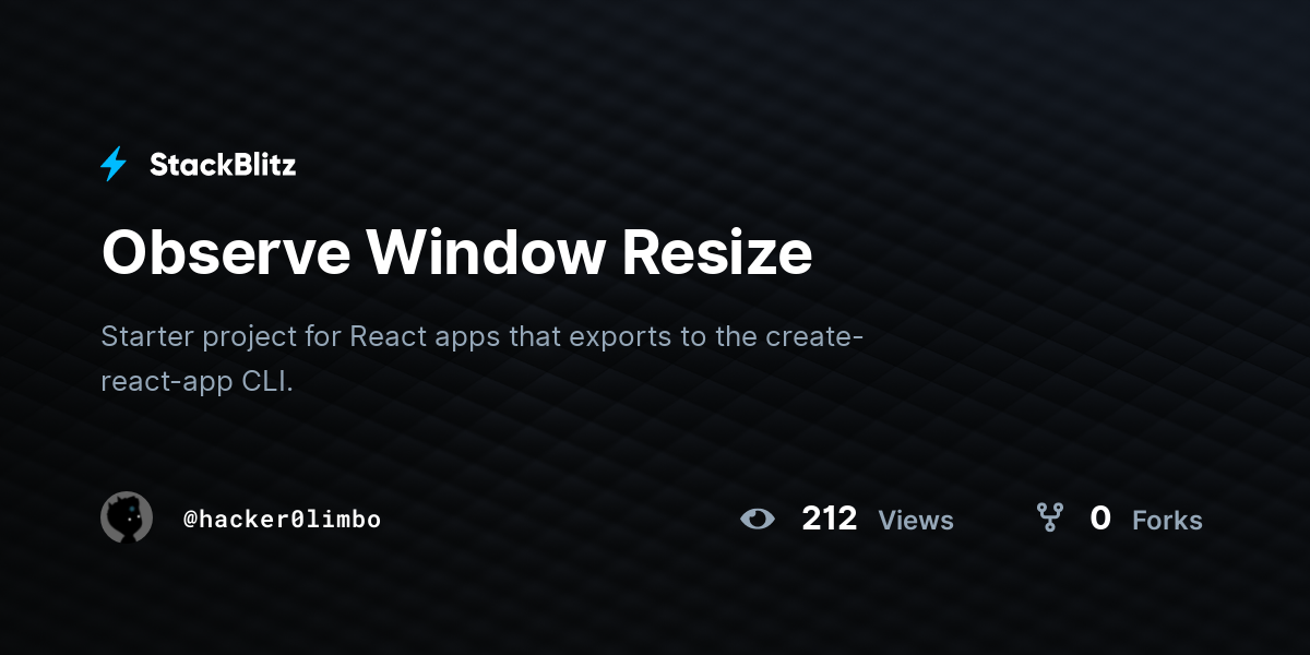 Observe Window Resize - StackBlitz