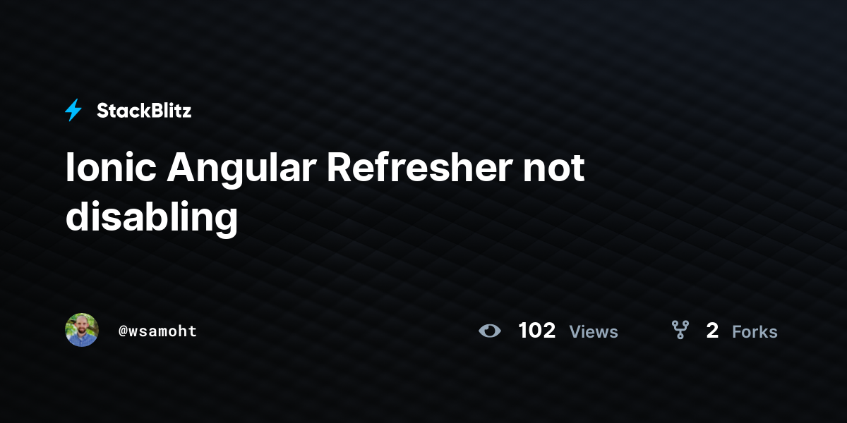 Ionic Angular Refresher not disabling - StackBlitz