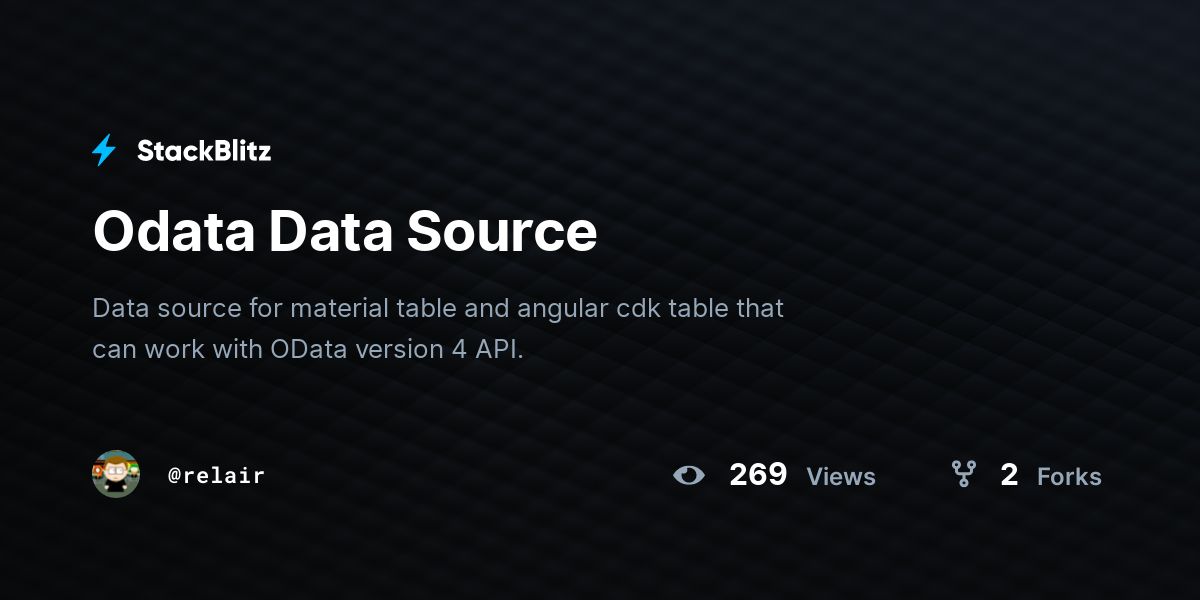 Odata Data Source - StackBlitz