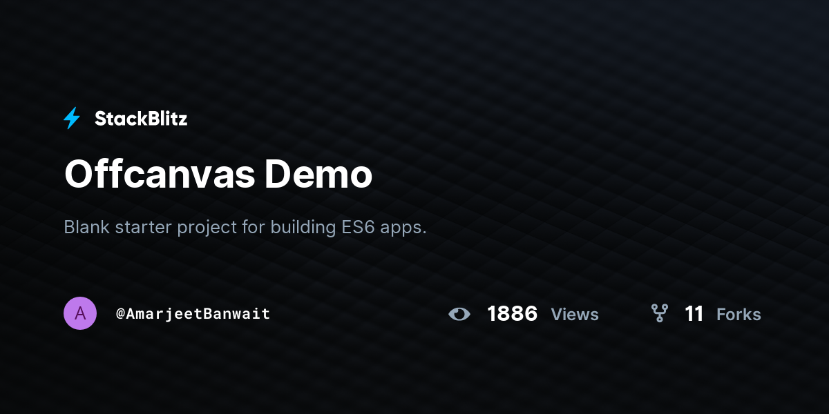 Offcanvas Demo - StackBlitz
