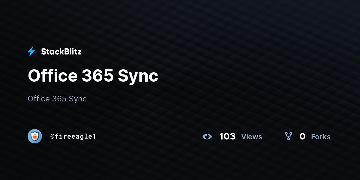 Office 365 Sync - StackBlitz
