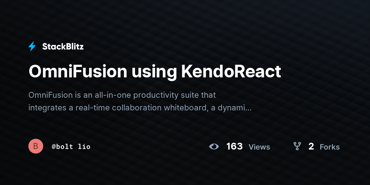 OmniFusion using KendoReact - StackBlitz