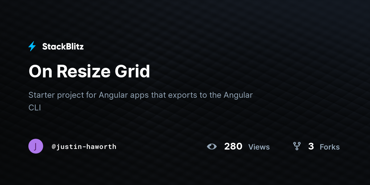 On Resize Grid - StackBlitz