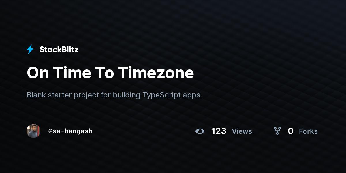 On Time To Timezone - StackBlitz