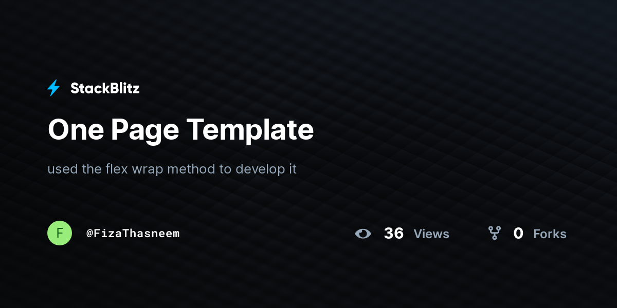 One Page Template - StackBlitz