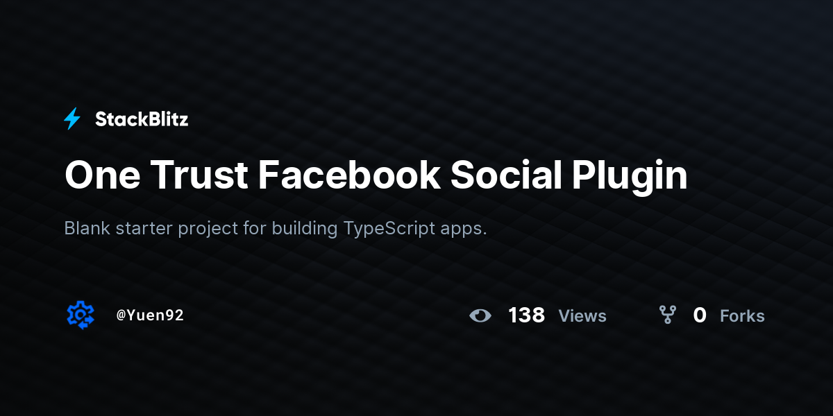 One Trust Facebook Social Plugin - StackBlitz