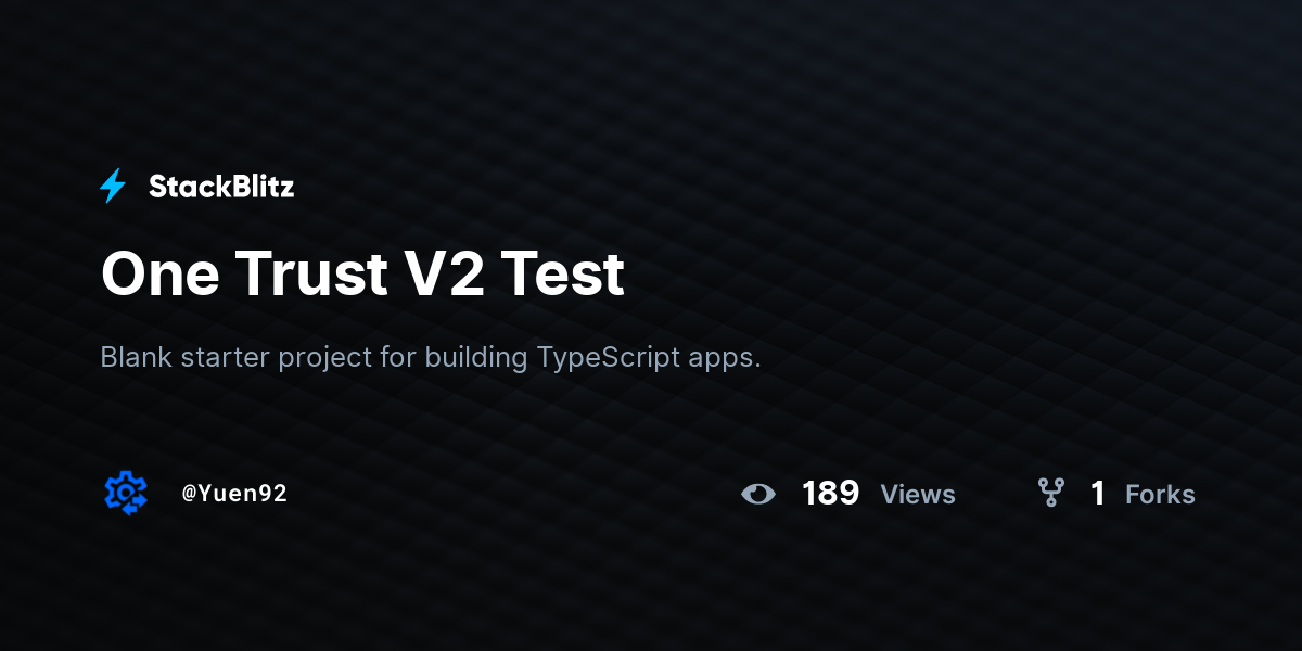 One Trust V2 Test - StackBlitz