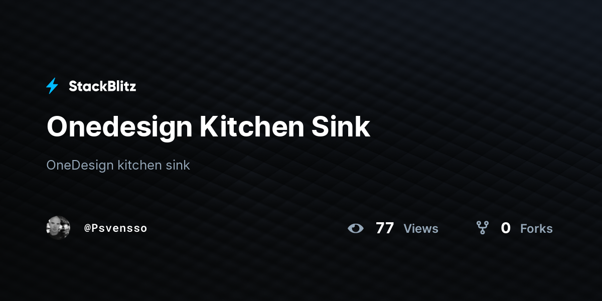 Onedesign Kitchen Sink - StackBlitz