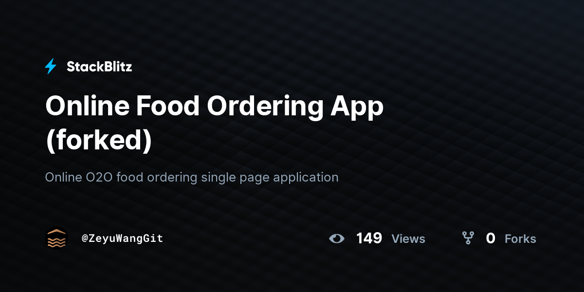 Online Food Ordering App (forked) - StackBlitz