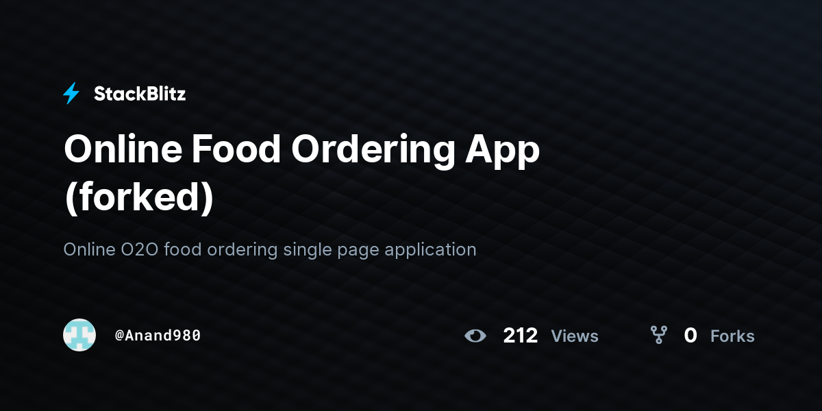 Online Food Ordering App (forked) - StackBlitz