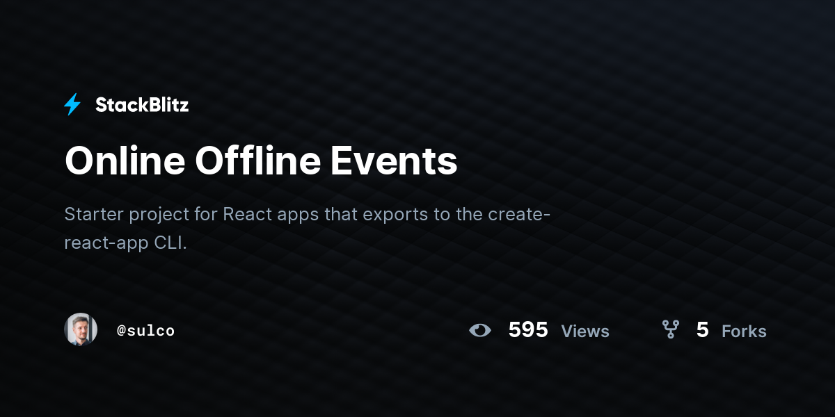 Online Offline Events - StackBlitz