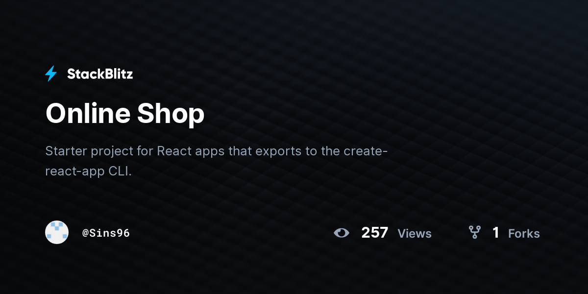 Online Shop - StackBlitz