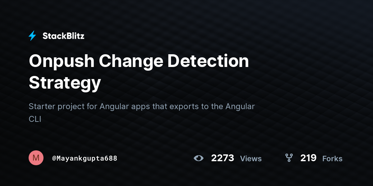 Onpush Change Detection Strategy - StackBlitz