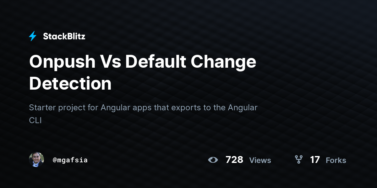 Onpush Vs Default Change Detection - StackBlitz