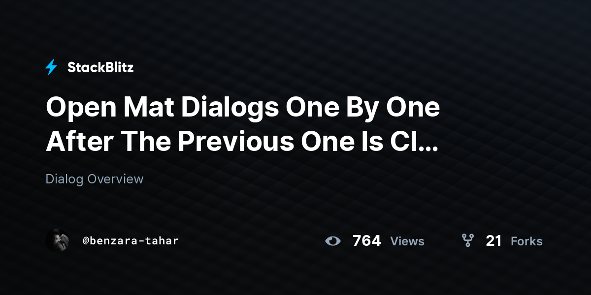 Open Mat Dialogs One By One After The Previous One Is Cl (forked ...
