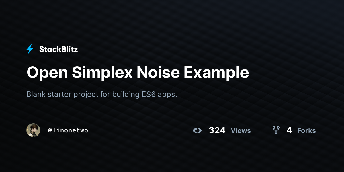 Open Simplex Noise Example - StackBlitz