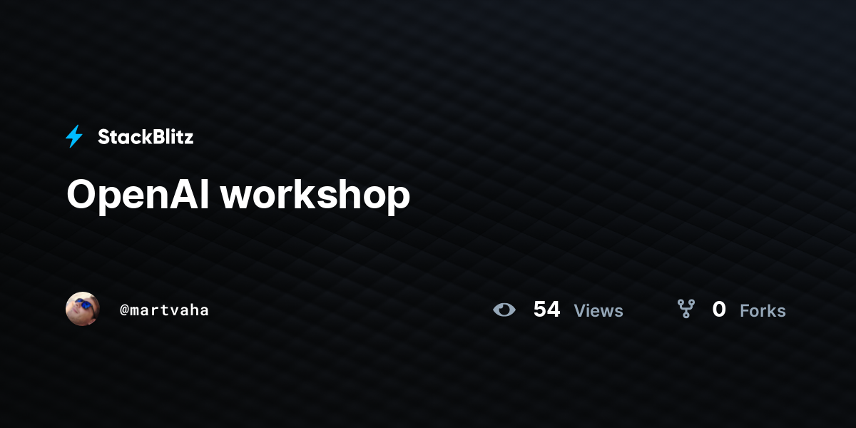 OpenAI workshop - StackBlitz