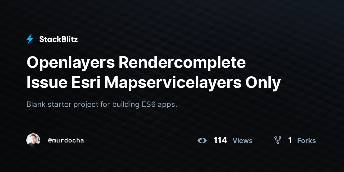 Openlayers Rendercomplete Issue Esri Mapservicelayers Only - StackBlitz